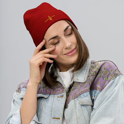 Moun avan lajanEmbroidered Beanie